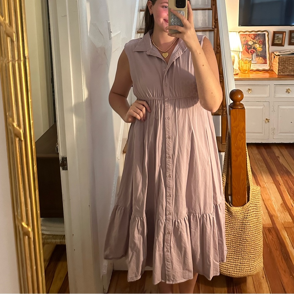 TCEC Mauve Sleeveless Midi Dress